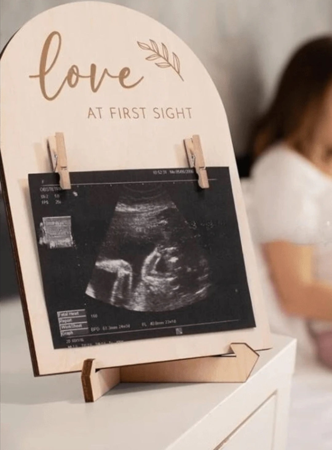 Wooden Ultrasound Photo Frame – Pregnancy Keepsake