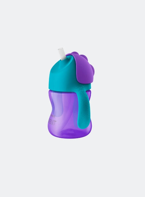 AVENT BENDY STRAW CUP 200ML 9m+ - PURPLE/BLUE