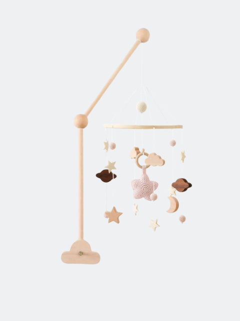 Baby Crib Decor Hanging Stars With Adjustable Wooden Holder