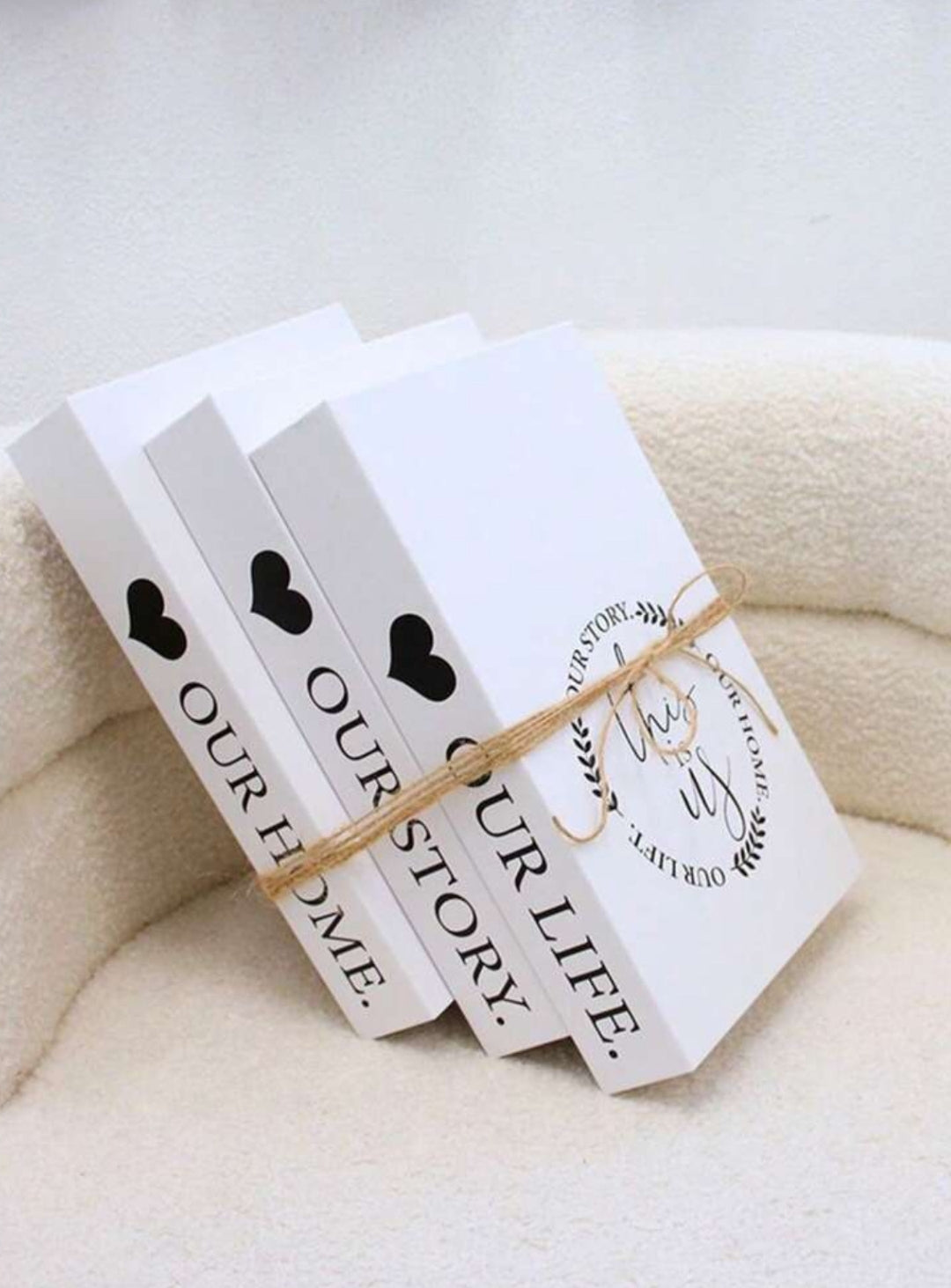 3 Pieces Home,Life and Story with Rope Gift Folding Fake Books