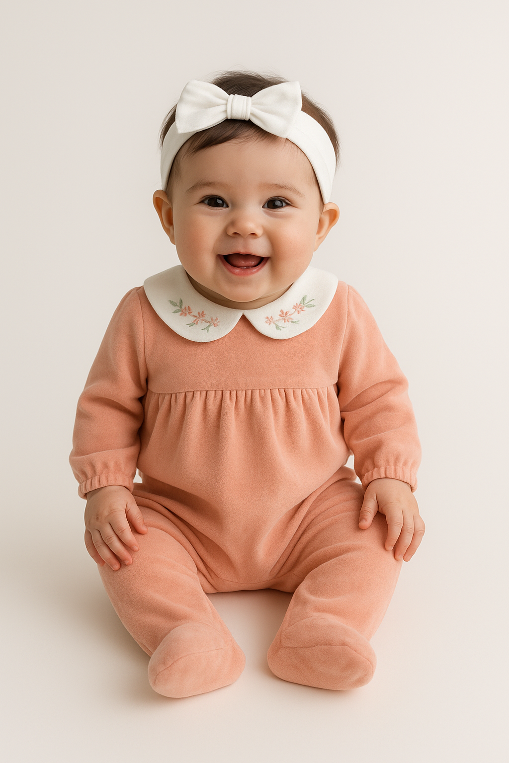 Velour Baby Sleepsuit