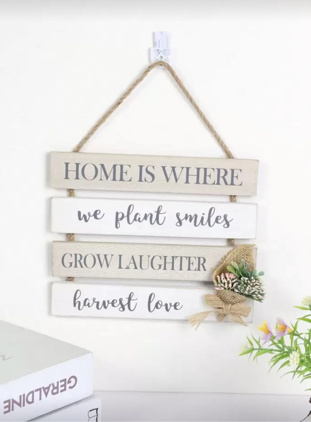 Home Decoration with Garland of Flowers and Plants – “Home is Where We Plant Smiles, Grow Laughter, Harvest Lov