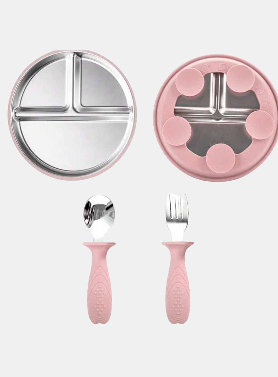 Stainless Steel Plate Baby with Fork and Spoon