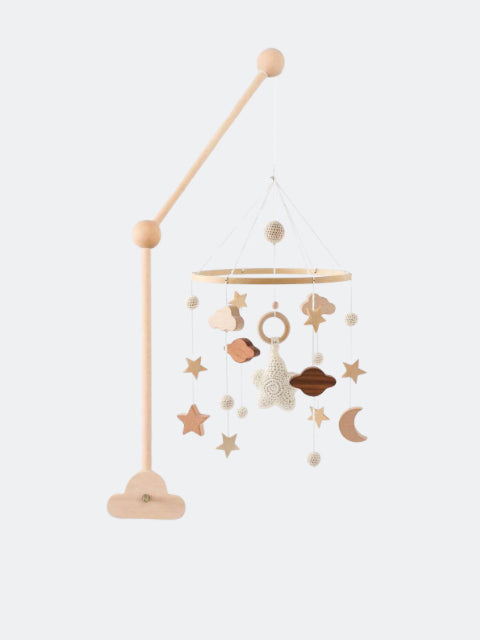 Baby Crib Decor Hanging Stars With Adjustable Wooden Holder
