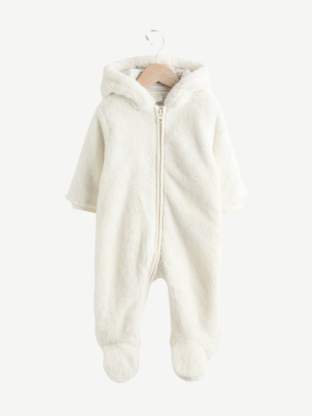 White Grey Fleece Baby Pramsyit