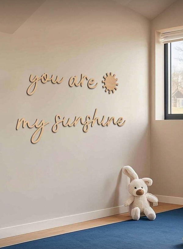 Boho Wooden Wall Art with Sun Design – “You’re My Sunshi