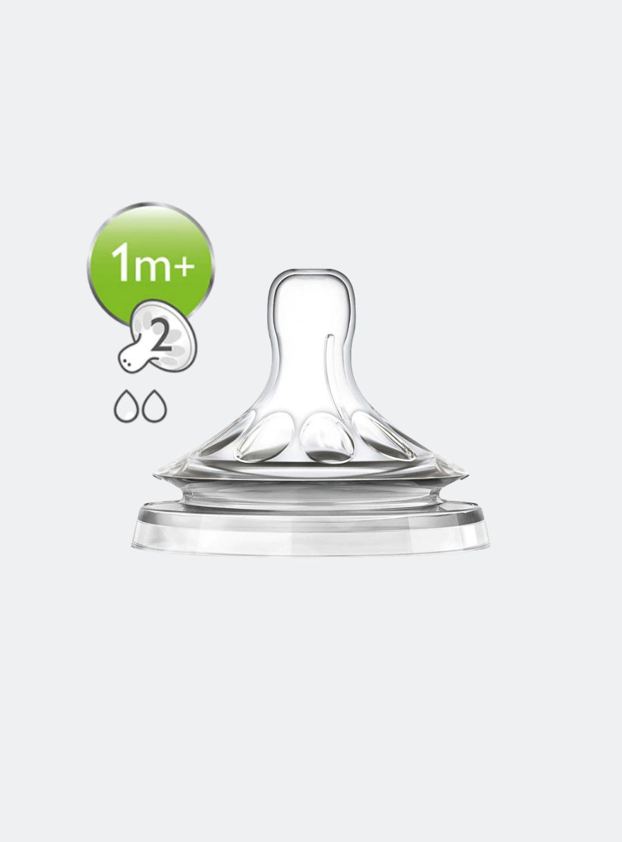 AVENT 2 NATURAL TEATS 2.0 SLOW 2 HOLES - 1M+