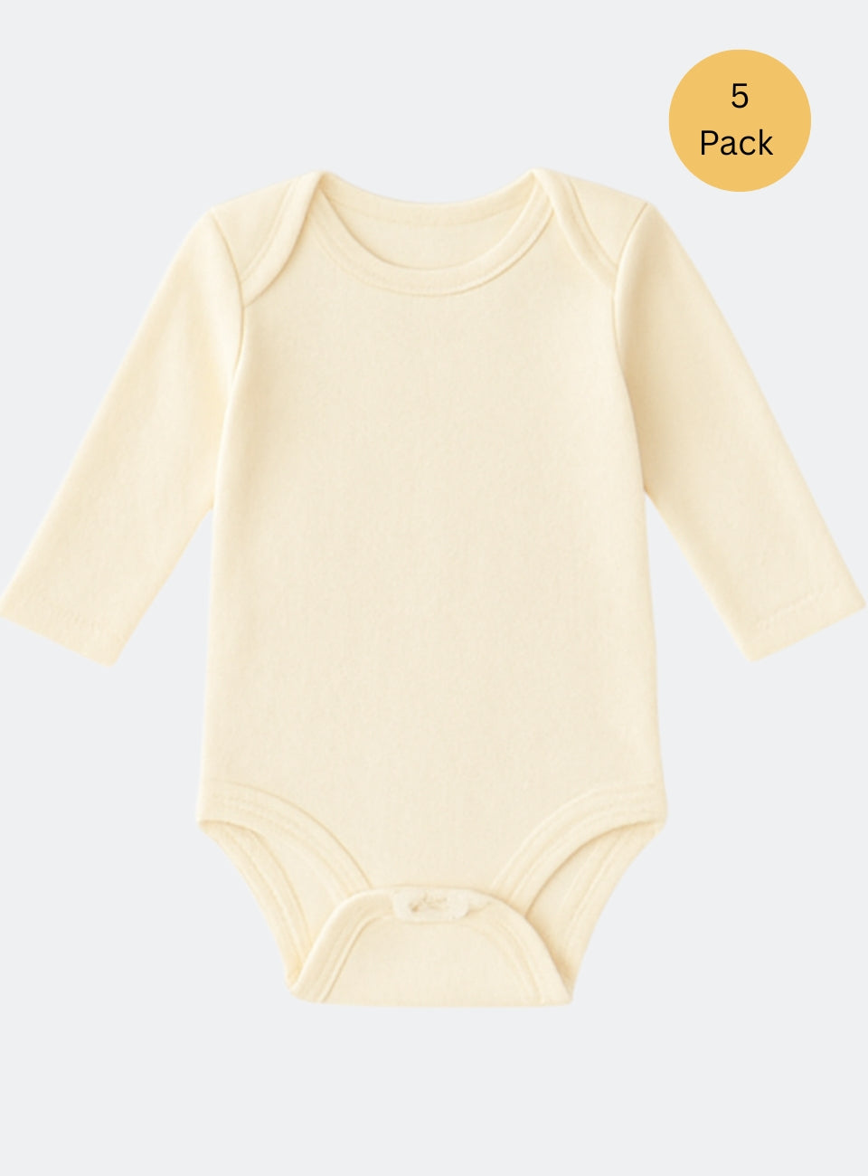 Cream Baby Long Sleeve Bodysuits 5 Pack
