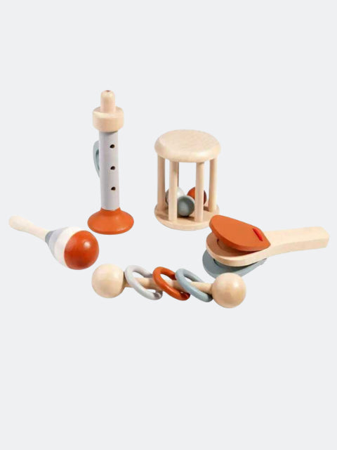 5 Pieces Early Learning Wooden Music Instruments Toys Kit
