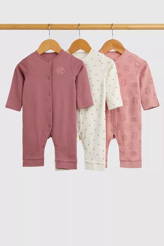 Baby Footless  100% Cotton Sleepsuits 3 Pack