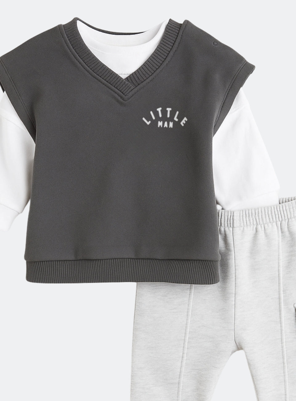 Grey Gilet Top and Leggings Set