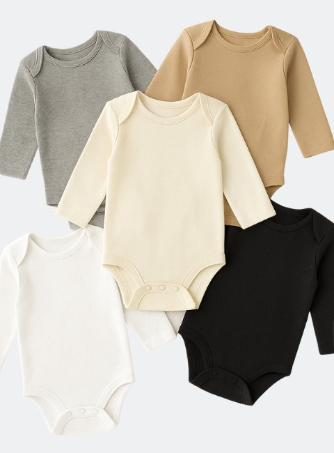 Baby Long Sleeve Bodysuits 5 Pack