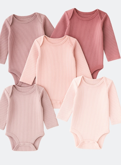 Baby Long Sleeve Bodysuits 5 Pack