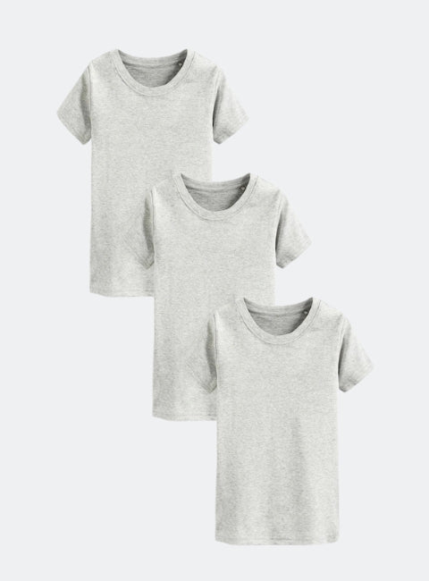 White 100% Cotton Short Sleeve T-Shirts 3 Pack