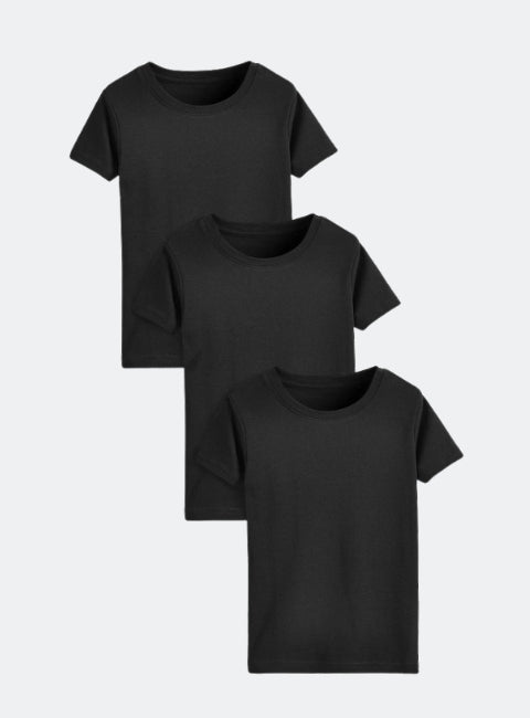 White 100% Cotton Short Sleeve T-Shirts 3 Pack